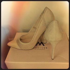 Mesh Heels in Bone Colour